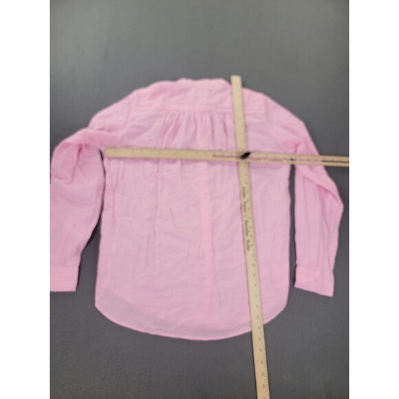 Gap Shirt Womens Small Tall Pink Long Sleeve Gauze Button Front Cotton Blouse - Picture 9 of 12